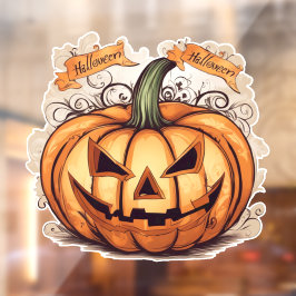 Vinilos Para Cristales Halloween: Großer Kürbis -