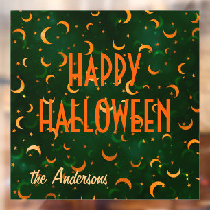 Vinilos Para Cristales Halloween Happy Moons & Stars Bokeh 12"x12"