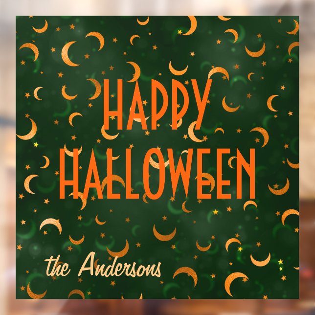 Vinilos Para Cristales Halloween Happy Moons & Stars Bokeh 12"x12" (Hoja 2)