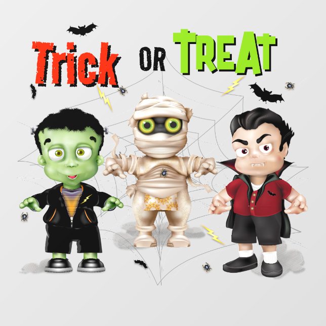 Vinilos Para Cristales Halloween Monster Trick o Trek (Hoja)