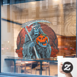 Vinilos Para Cristales Halloween Noche Grim Reaper Scary Pumpkins