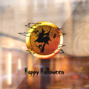 Vinilos Para Cristales Halloween personalizado de la luna llena con palo