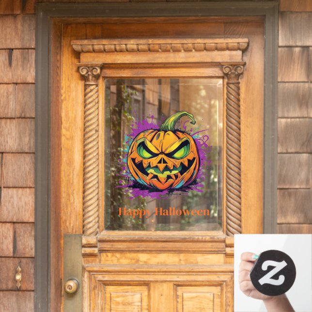 Vinilos Para Cristales Halloween Scary Pumpkin Window Cling (Puerta de casa)