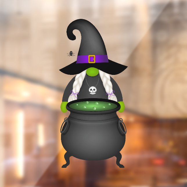 Vinilos Para Cristales Halloween Witch Gnome Window Cling (Hoja 2)