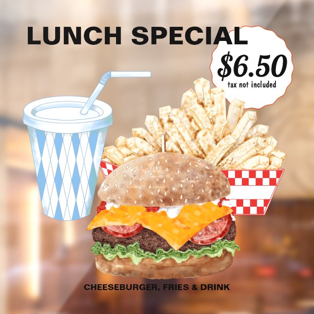 Vinilos Para Cristales Hamburguesa Fries Fast Food (Hoja 2)