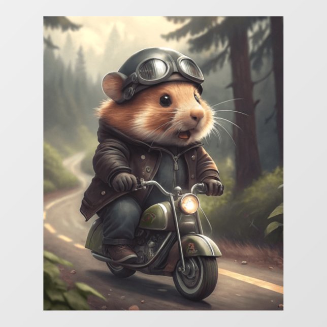 Vinilos Para Cristales Hamster Biker (Hoja)