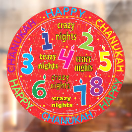 Vinilos Para Cristales Hanukkah 8 Crazy Nights Ventana Cling