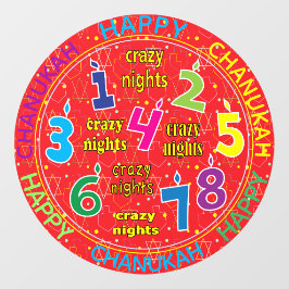 Vinilos Para Cristales Hanukkah 8 Crazy Nights Ventana Cling
