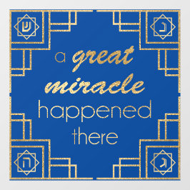 Vinilos Para Cristales Hanukkah Art Deco Gold Window Cling