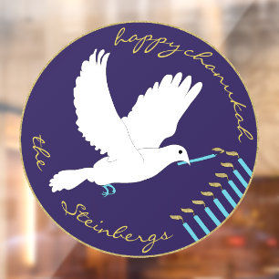 Vinilos Para Cristales Hanukkah es Love Dove Ventana Cling