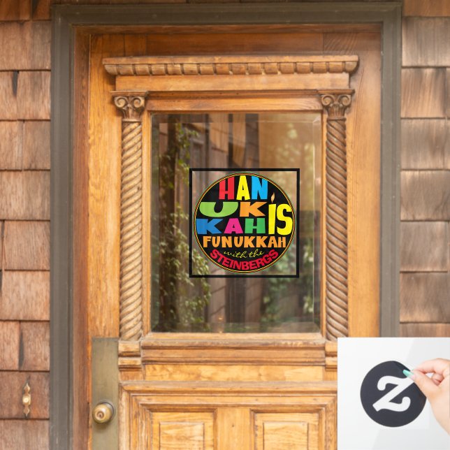 Vinilos Para Cristales Hanukkah Está Llenando La Ventana De Funukkah (Puerta de casa)