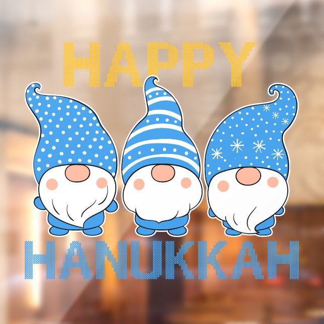 Vinilos Para Cristales Hanukkah Gnomes Trio Window Cling (Hoja 2)