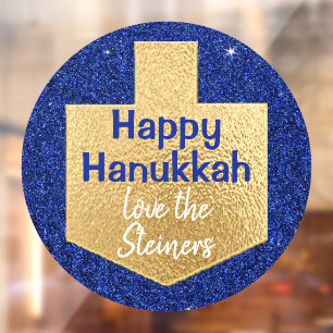 Vinilos Para Cristales Hanukkah Gold Dreidel Window Cling