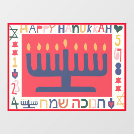 Vinilos Para Cristales Hanukkah Modern Menorah Window Cling