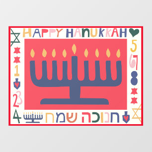 Vinilos Para Cristales Hanukkah Modern Menorah Window Cling