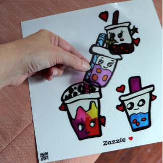 Vinilos Para Cristales Happy Boba Tea Bubble Teas Bobas Kawaii