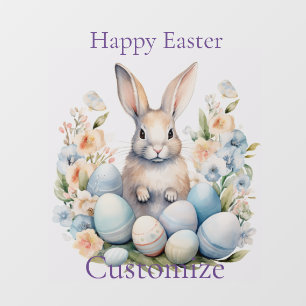 Vinilos Para Cristales Happy Easter Bunny Basket Thunder_Cove