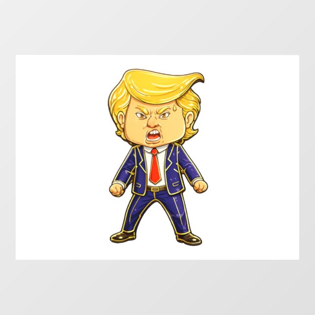 Vinilos Para Cristales Happy Trump Lapel Pin Chibi Cartoon Funny Meme Pop (Hoja)