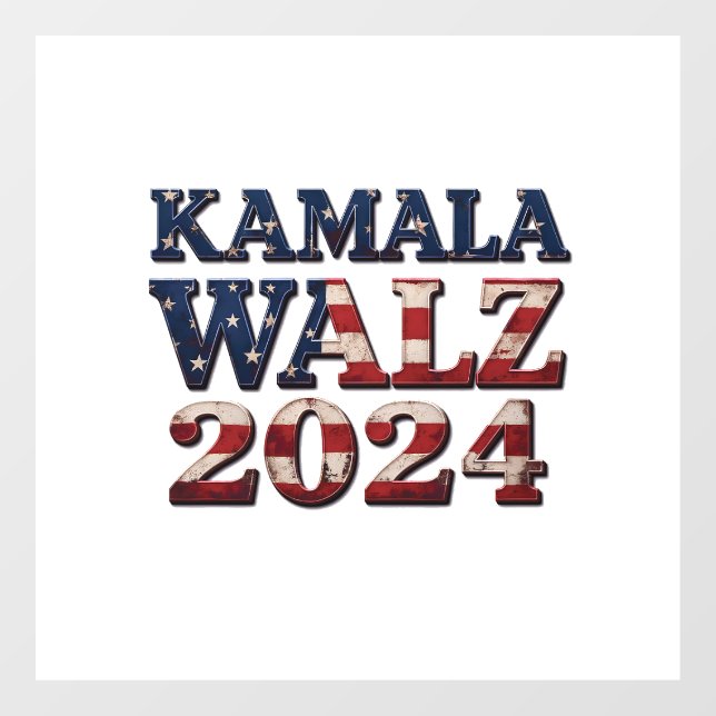 Vinilos Para Cristales Harris Walz 2024 Elecciones Kamala Tim Waltz (Hoja)