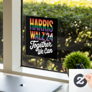 Vinilos Para Cristales Harris Walz 2024 Juntos Podemos Elección LGBTQIA 