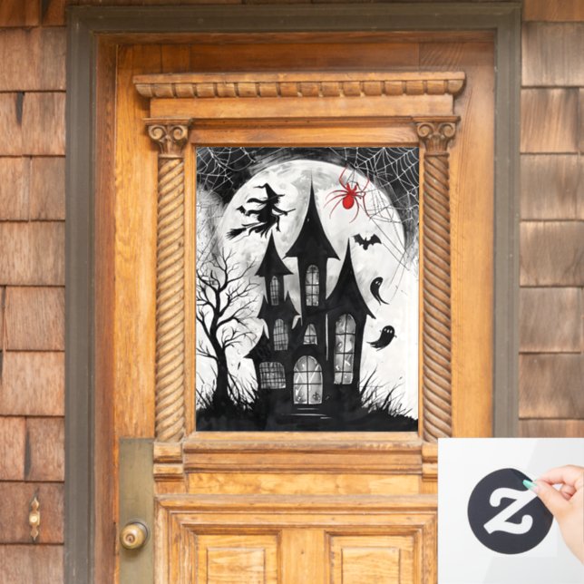 Vinilos Para Cristales Haunted House Halloween (Puerta de casa)