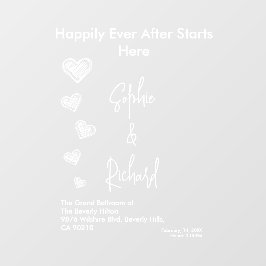 Vinilos Para Cristales Hearts White Weddings Celebrating Love Romance