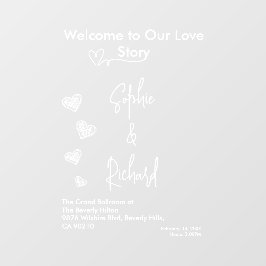 Vinilos Para Cristales Hearts White Weddings Celebrating Love Romance
