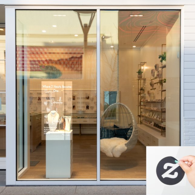 Vinilos Para Cristales Hearts White Weddings Celebrating Love Romance (Ventana de la tienda)