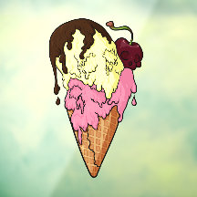 Helado de Fresa y Plátano con Calavera Mortalmente