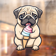 Helado de pug lamiendo