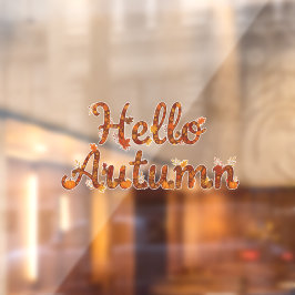 Vinilos Para Cristales Hello Autumn Rustic Fall Leaves