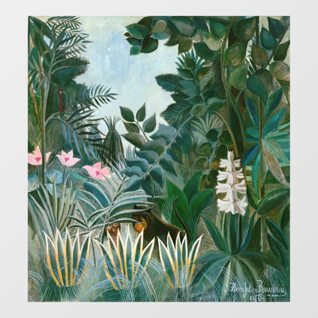 Vinilos Para Cristales Henri Rousseau - La jungla ecuatorial (Hoja)