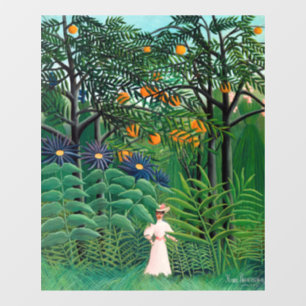 Vinilos Para Cristales Henri Rousseau - Mujer caminando en un bosque exót
