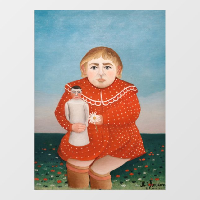 Vinilos Para Cristales Henri Rousseau - Niño con muñeca (Hoja)