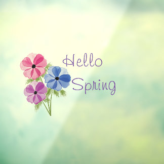 Vinilos Para Cristales Hermosa acuarela Anemone hola primavera