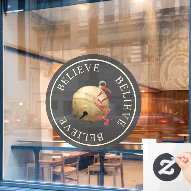 Vinilos Para Cristales Hermosa CREENCIA con Navidades Jingle Bell (Ventana de cafetería)