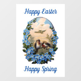 Vinilos Para Cristales Hermosas Aves Y Flores Llenan La Ventana