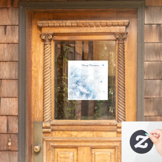 Vinilos Para Cristales Hermoso Hielo de Invierno Navidad (Puerta de casa)