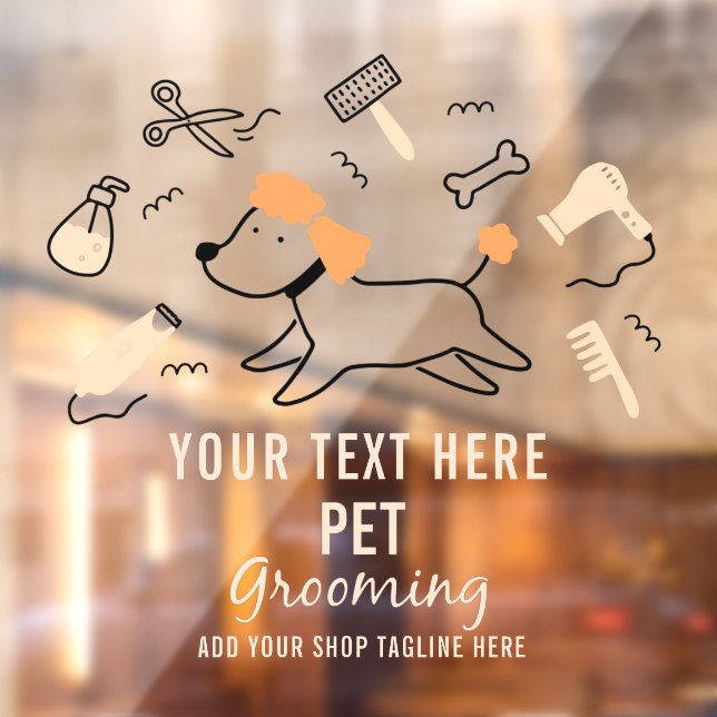 Vinilos Para Cristales Herramientas de aseo personalizadas para mascotas  (Hoja 2)