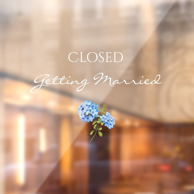 Vinilos Para Cristales Hidrangea floral cerrada al casarse Boda (Hoja 2)