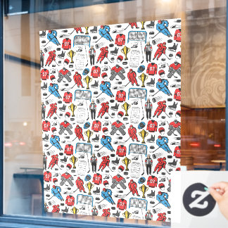 Vinilos Para Cristales Hockey Referee Player Ice Skating Rink Sports Shop