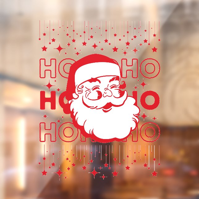 Vinilos Para Cristales Hohoho Red Retro Santa Claus Starry Sky (Hoja 2)