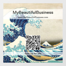 Vinilos Para Cristales Hokusai - La Gran Ola de Kanagawa - Código QR