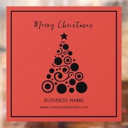 Vinilos Para Cristales Holiday Black en Red Christmas Tree Business
