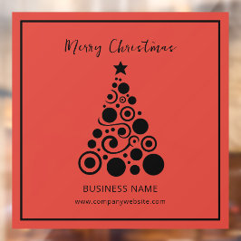 Vinilos Para Cristales Holiday Black en Red Christmas Tree Business