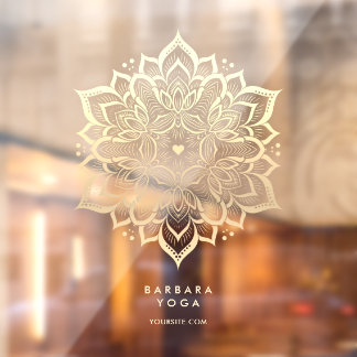 Vinilos Para Cristales Holistic Yoga Personal Trainer Elegant Mandala 