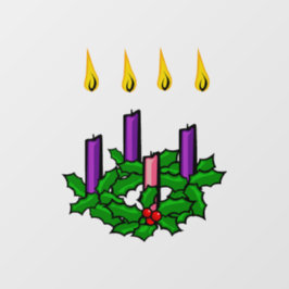 Vinilos Para Cristales Holly Advent Wreath