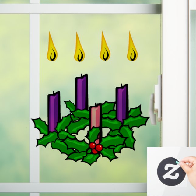 Vinilos Para Cristales Holly Advent Wreath (Hogar)
