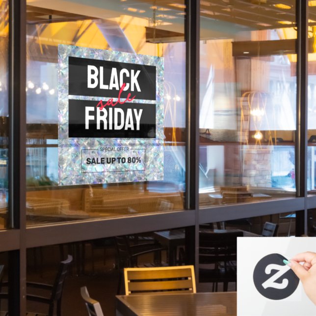 Vinilos Para Cristales Holographic Opal Stone Background Sale (ventana del restaurante)