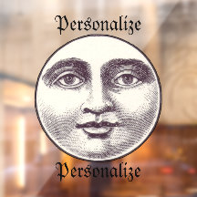 Hombre vintage en la cara de luna llena